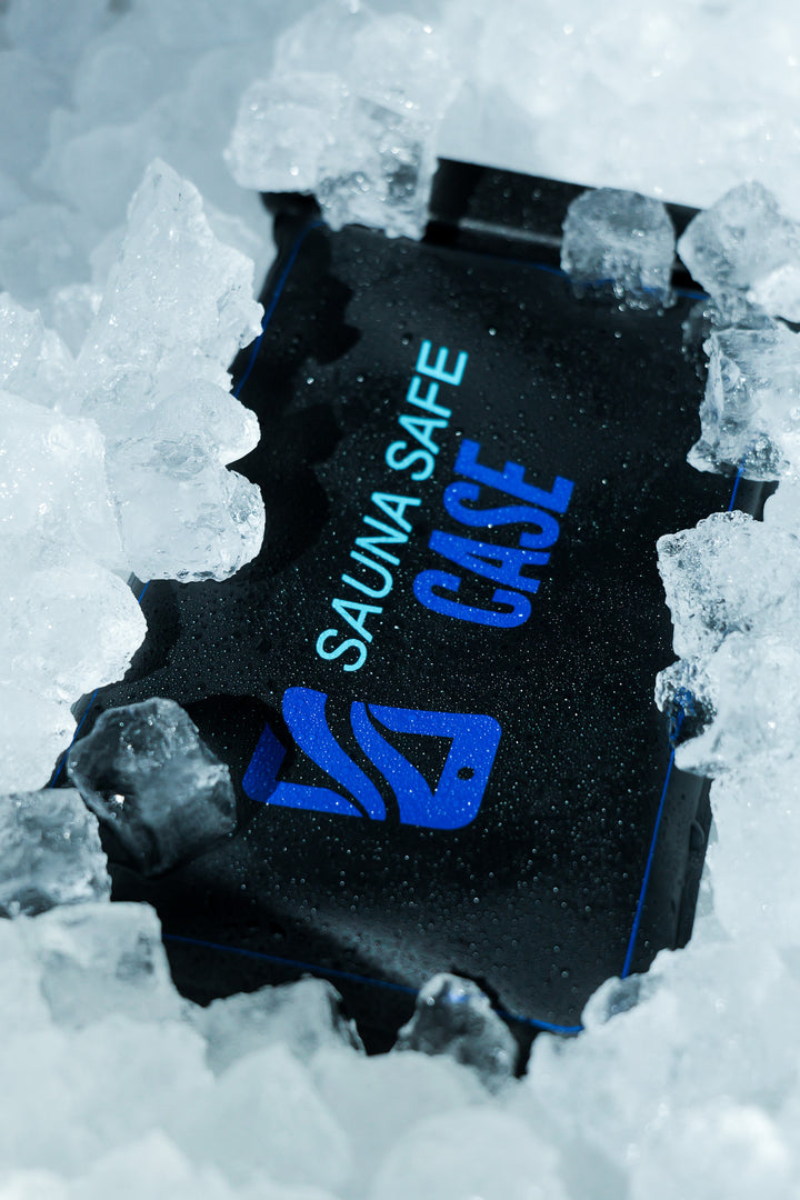 Sauna Safe Case resting in ice